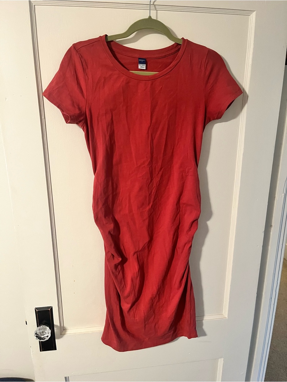 Coral maternity Short Sleeve T-Shirt Dress